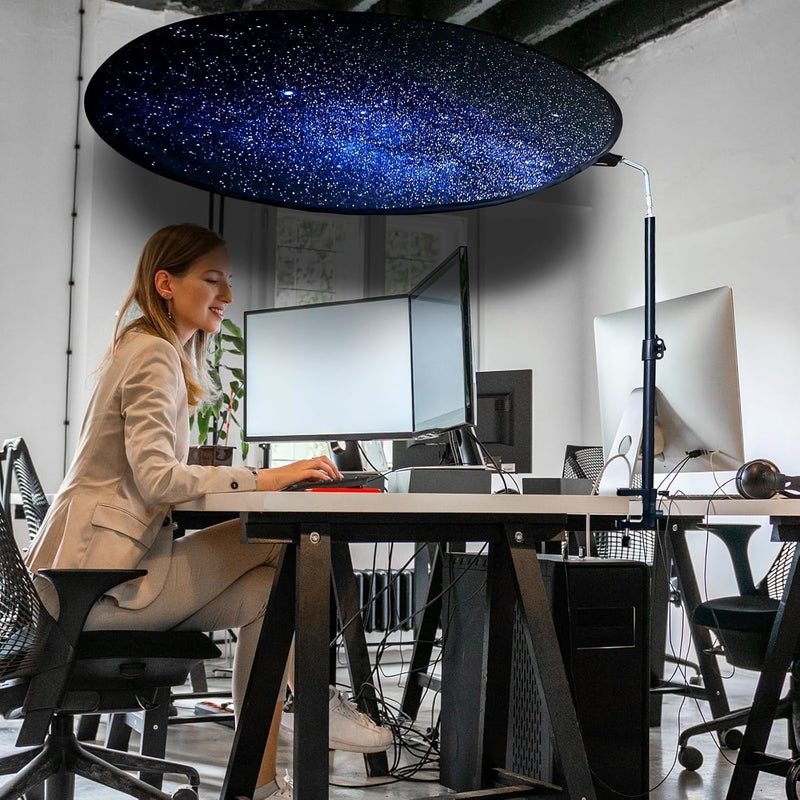 VSUNTENT Office Cubicle Desk Shade Anti-Glare Cover Light Sensitive Professionals Cubicle Light Blocker for Workspaces Desk Canopy 36" Circular Shading Light Shade with Clamp - Image 3